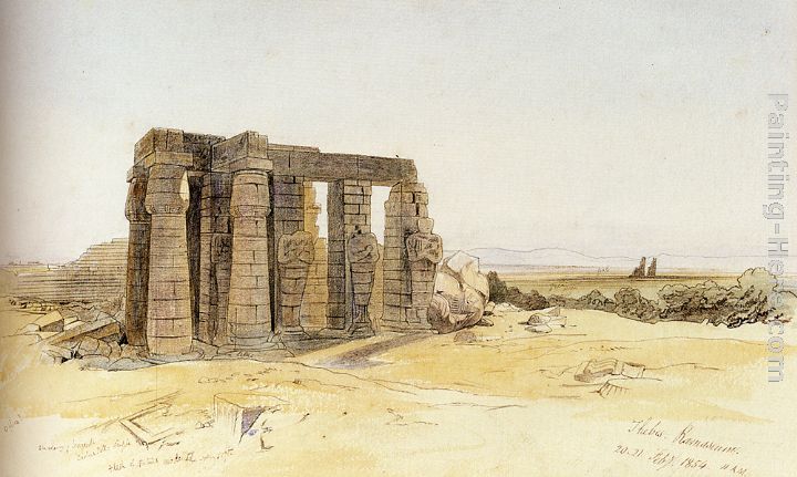 The Ramesseum, Thebes painting - Edward Lear The Ramesseum, Thebes art painting